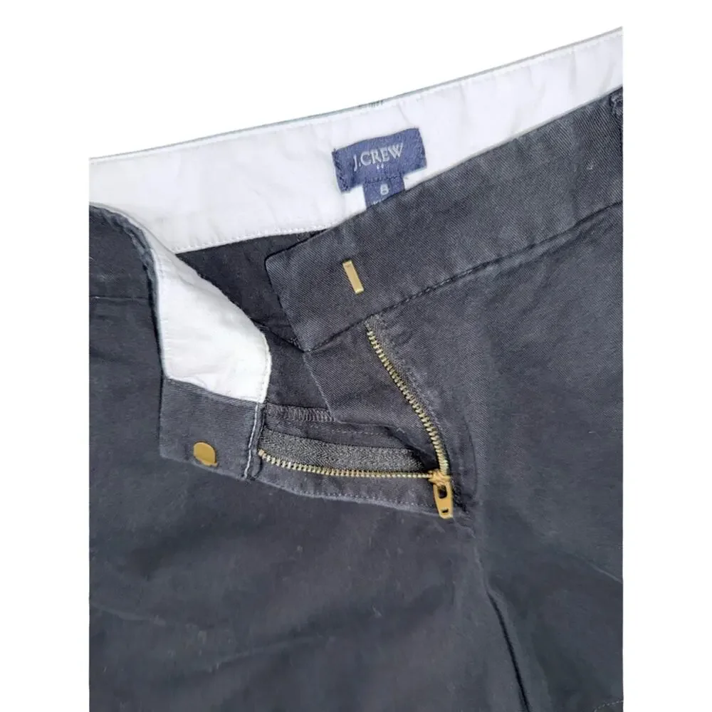 UEC J. CREW 100% COTTON CHINO 4.5” INSEAM BLACK SHORTS SZ 8